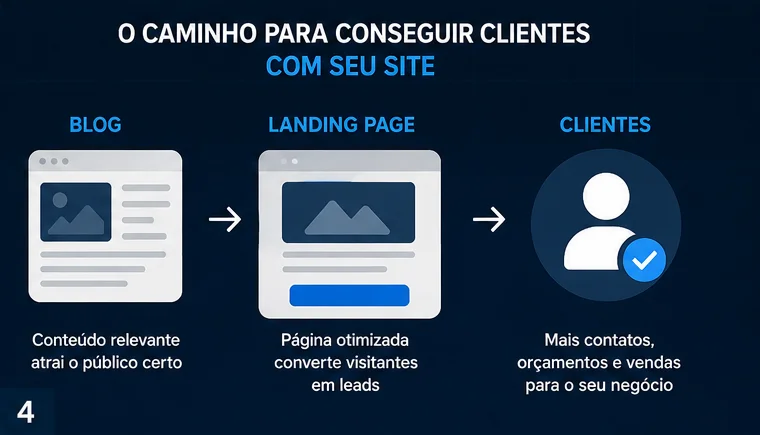 Funil de marketing digital com blog, landing page e conversão de clientes em Porto Alegre