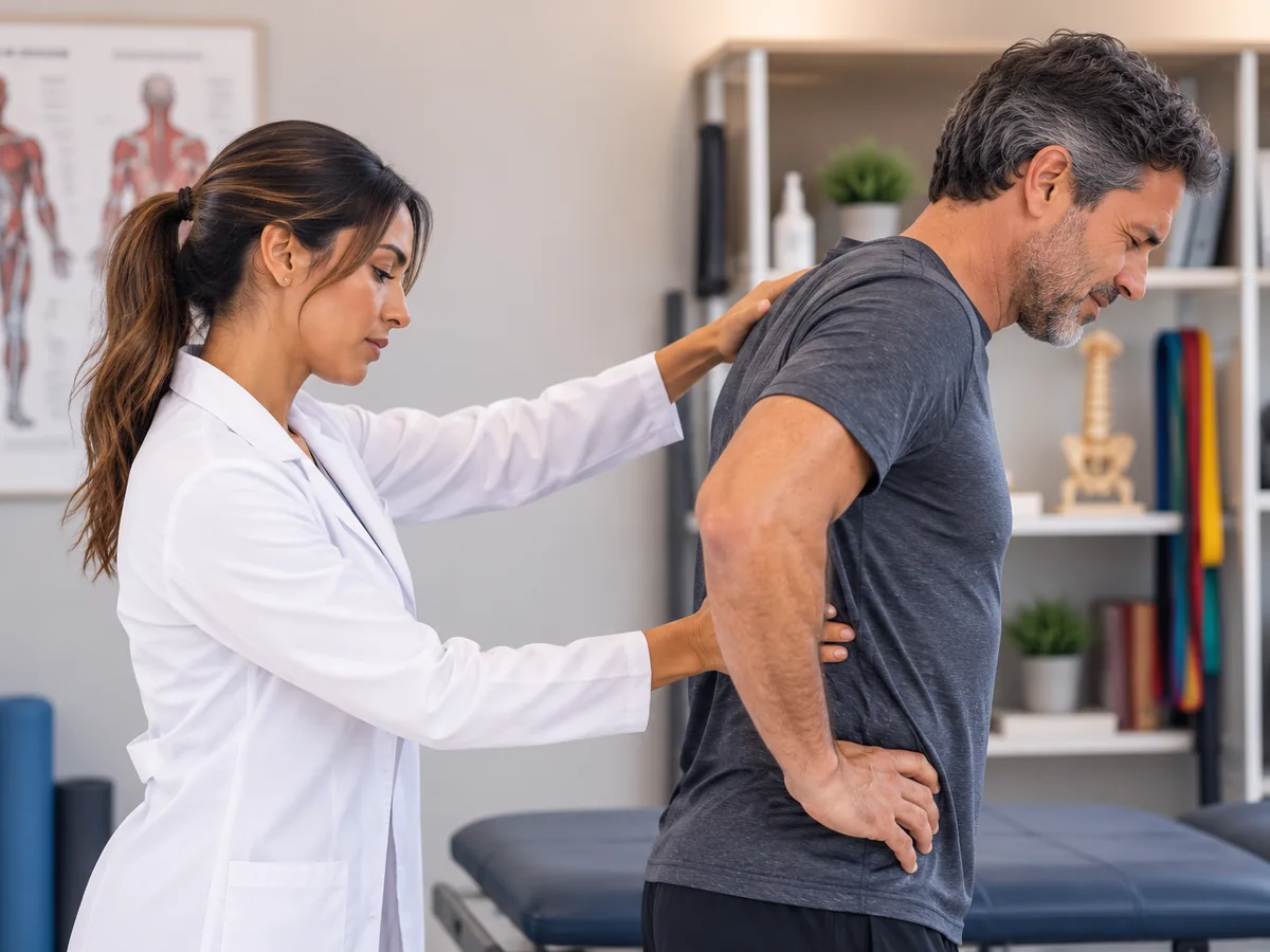 Fisioterapeuta atendendo paciente em sessão de mobilização